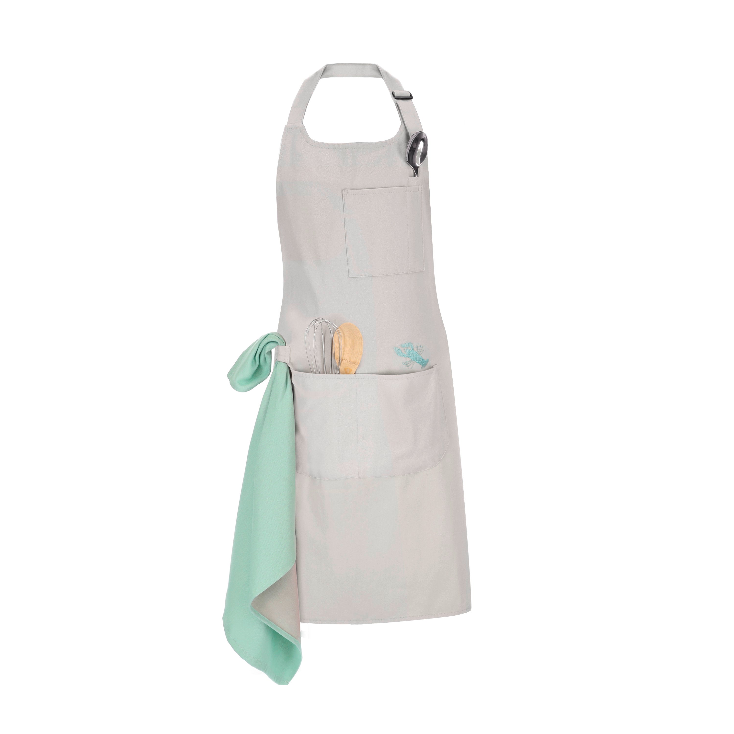 vossen-urban-chef-delantal-de-cocina-con-bordado-langosta-tirante-ajustable-y-bo image 4