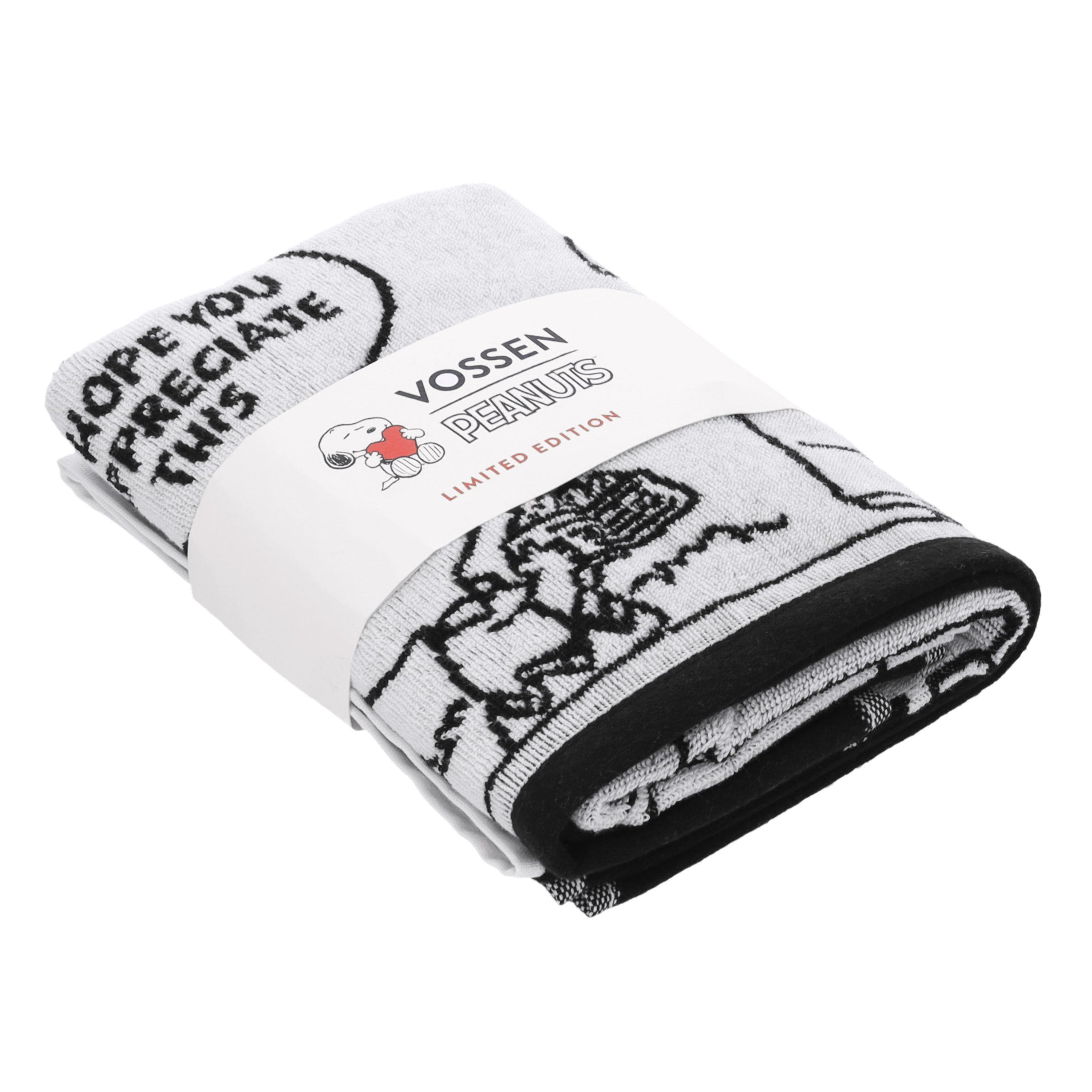vossen-peanuts-moments-toalla-jacquard-con-motivo-snoopy-en-negro-y-blanco-edici image 1