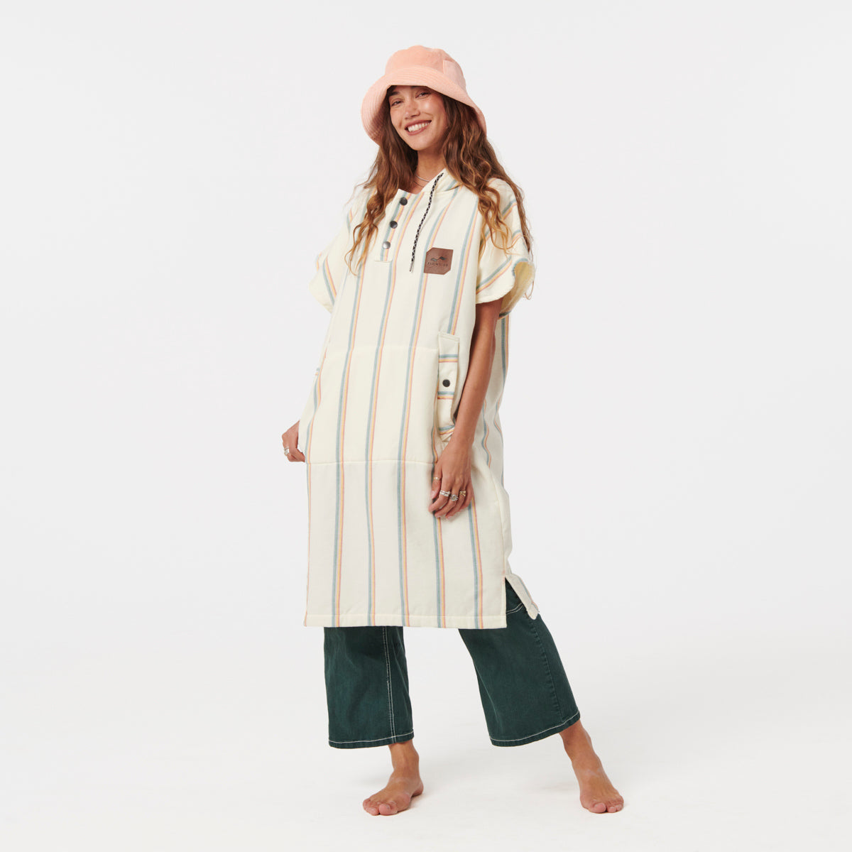 slowtide-baja-stripe-poncho-toalla-fouta-con-capucha-cream-tejido-fouta-transpir image 4