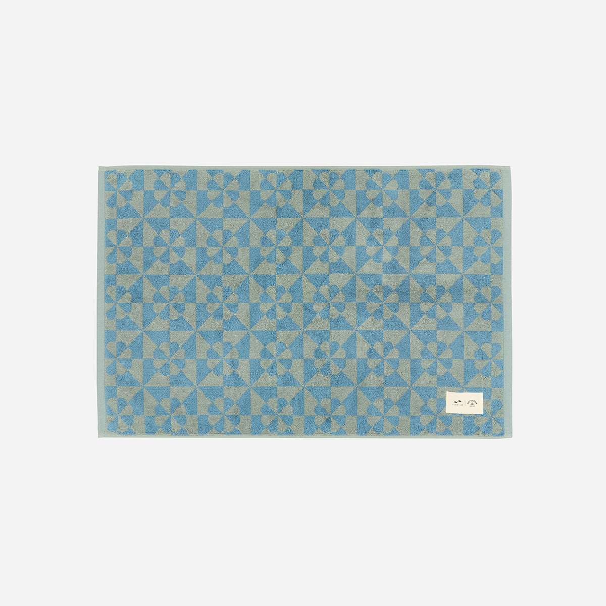 slowtide-bex-alfombrilla-de-ba-o-absorbente-en-azul-bruma-tejido-geom-trico-dime image 1