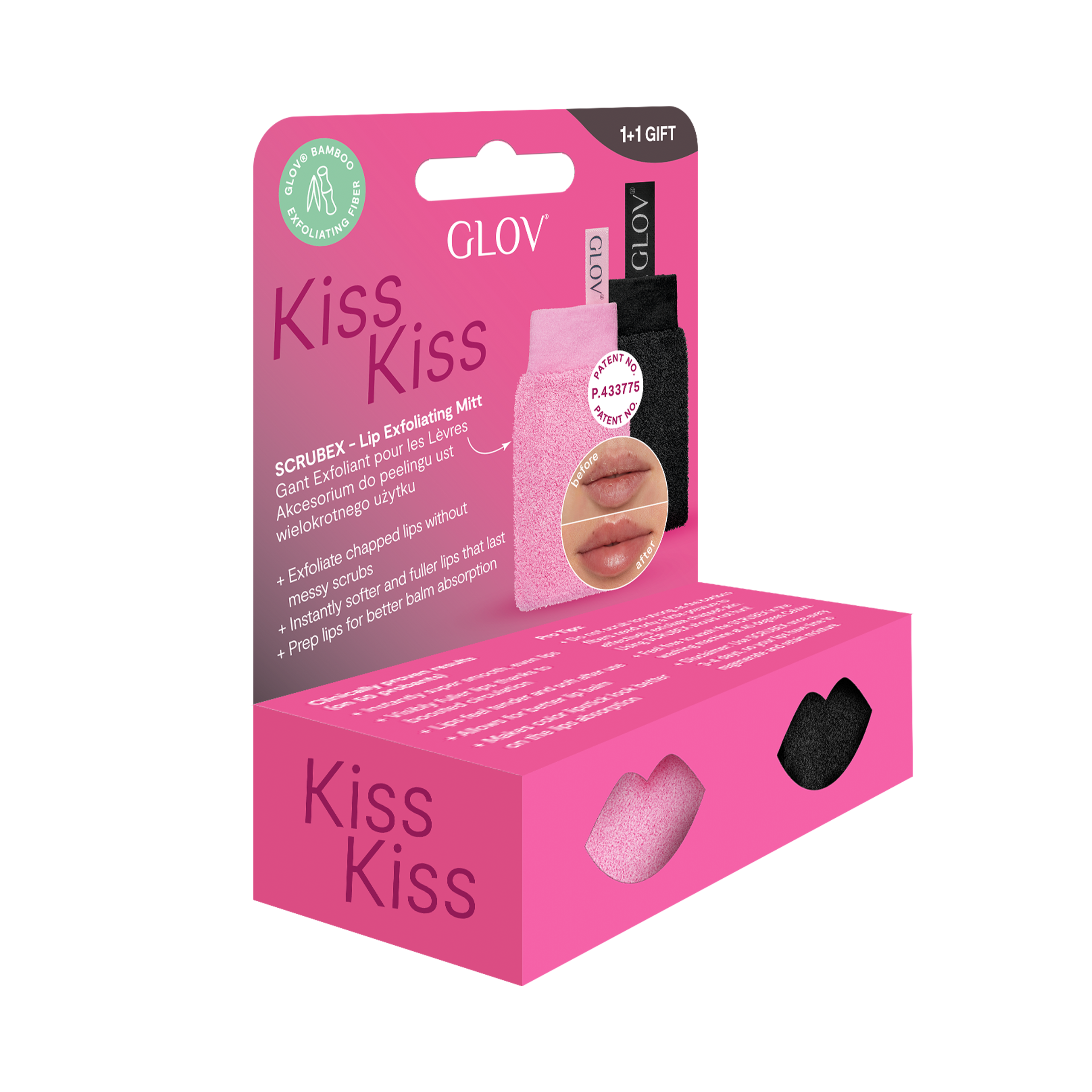 glov-kiss-kiss-set-guante-exfoliante-labial-scrubex-de-bamb-y-b-lsamo-para-labio image 4