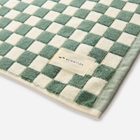 slowtide-mate-bath-mat-alfombrilla-de-ba-o-sage-1000-gsm-algod-n-patr-n-damero-a image 2