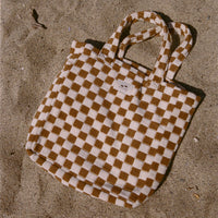 slowtide-mate-terry-tote-brush-bolso-de-rizo-plush-con-estampado-cuadros-vintage image 5
