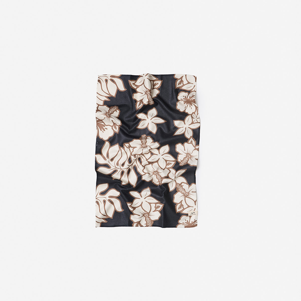 slowtide-olinda-quick-dry-toalla-de-cocina-negra-floral-doble-cara-waffle-en-mic image 1