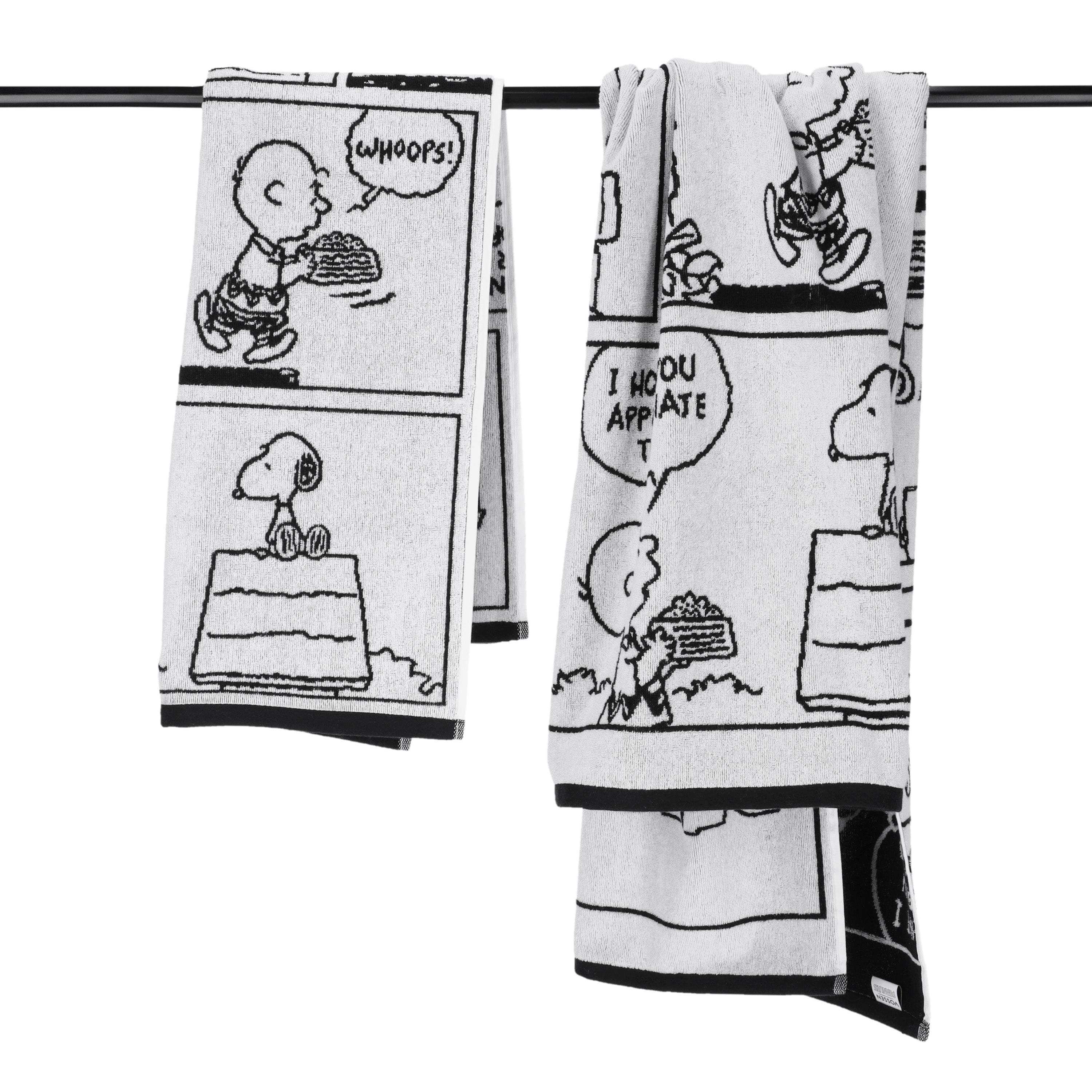 vossen-peanuts-moments-toalla-jacquard-con-motivo-snoopy-en-negro-y-blanco-edici image 4