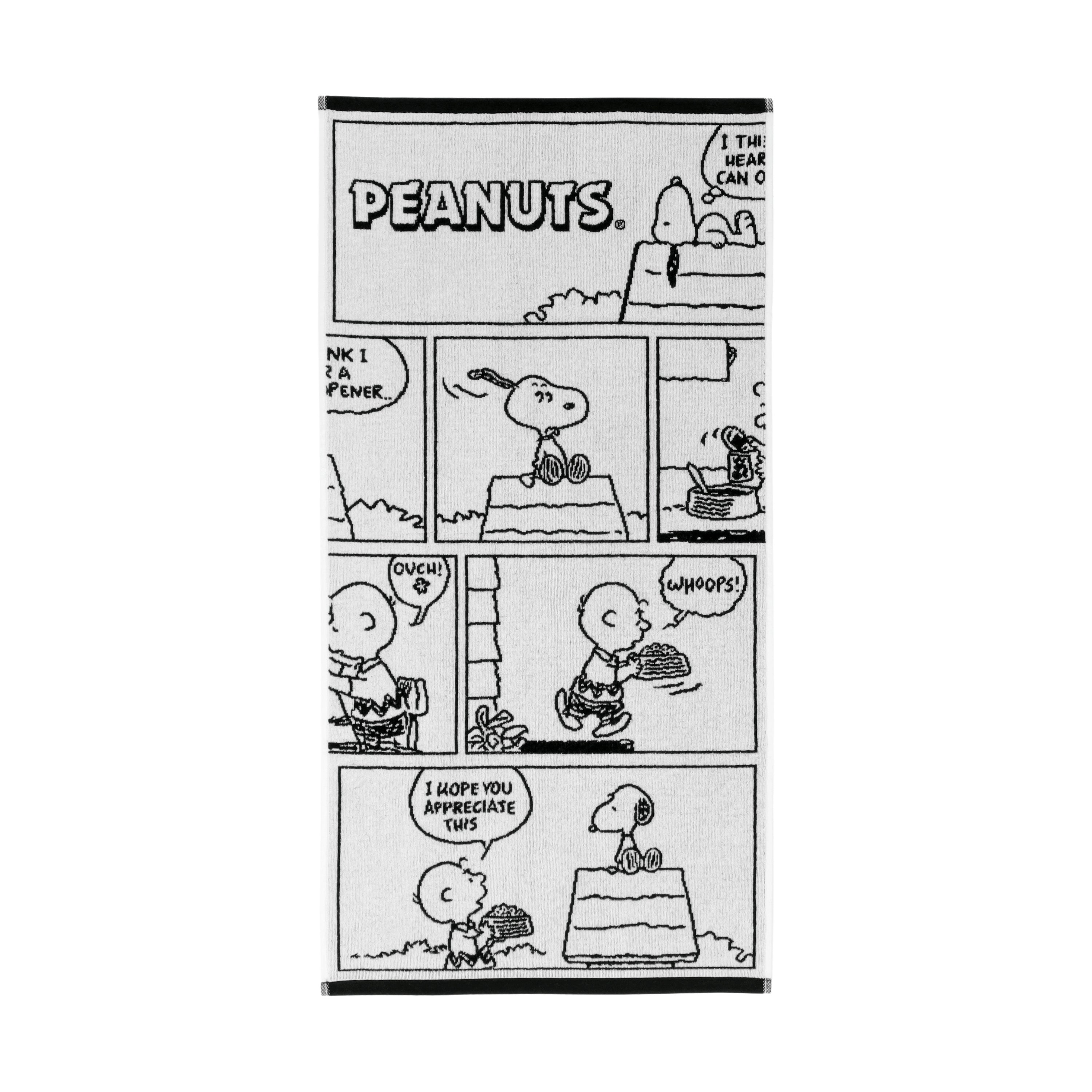 vossen-peanuts-moments-toalla-jacquard-con-motivo-snoopy-en-negro-y-blanco-edici image 3