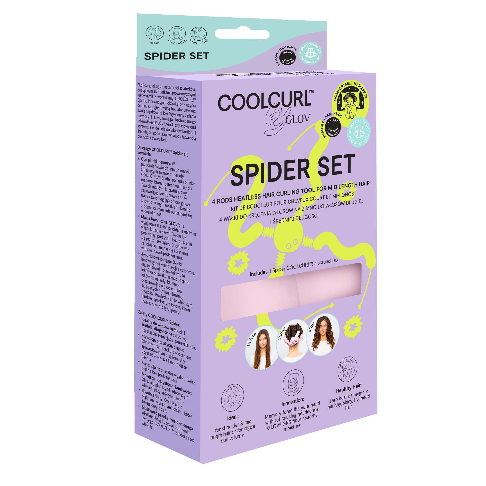 glov-spider-coolcurl-set-de-4-rodillos-sin-calor-con-espuma-viscoel-stica-para-p image 3